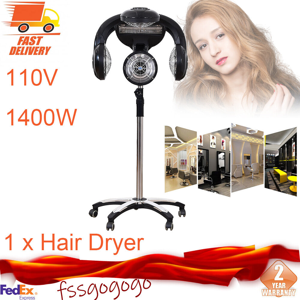 Infrared Hair Hood Dryer with Temperature Control & Wheels - Salon Professional