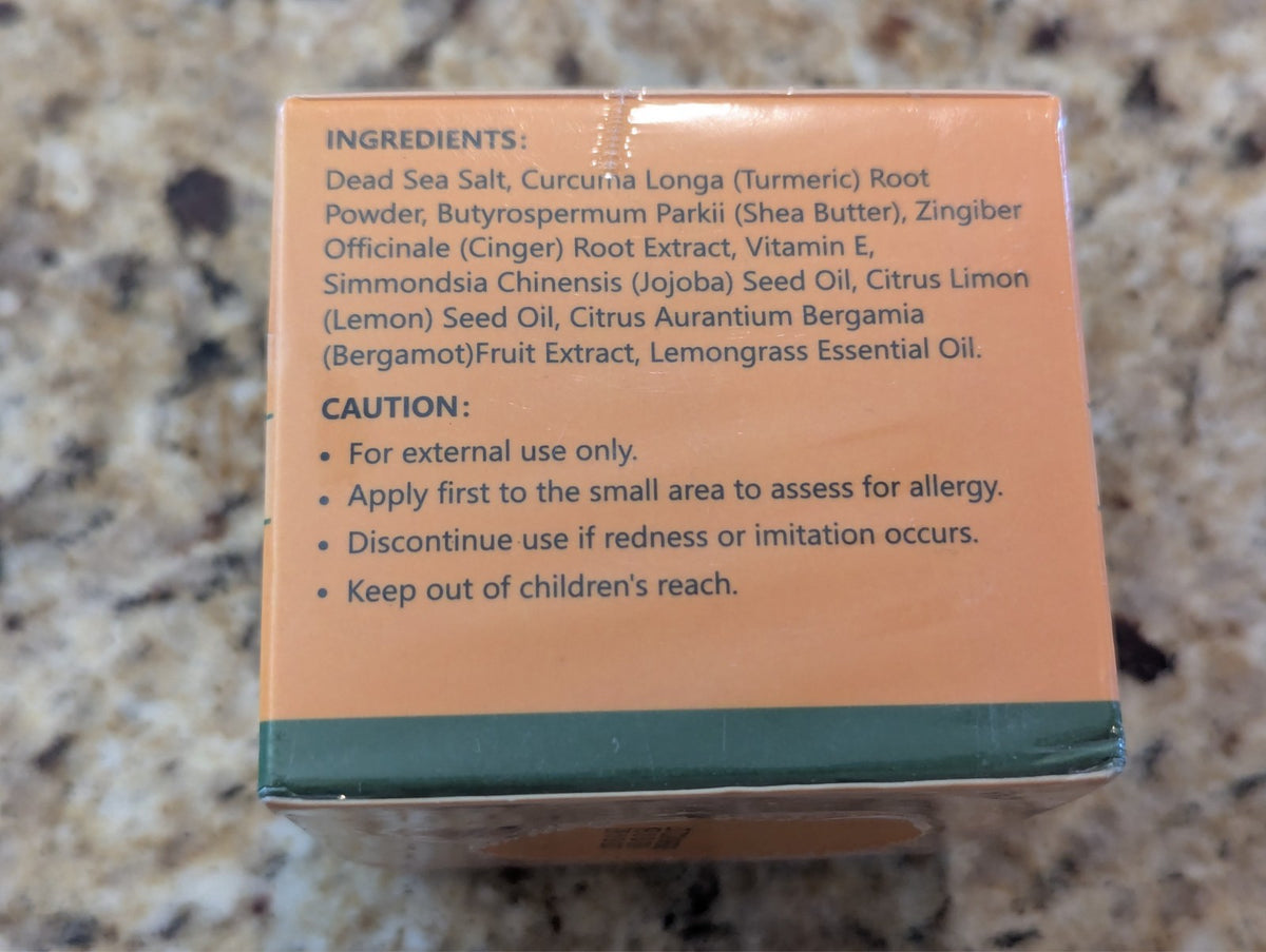GoHoSo Turmeric Body Scrub Exfoliating Dead Sea Salt Butter 7.76 oz