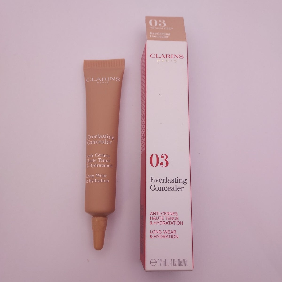 Clarins Everlasting Concealer 03 Medium Deep Long Wear Hydrating Makeup Set - 2 Pieces