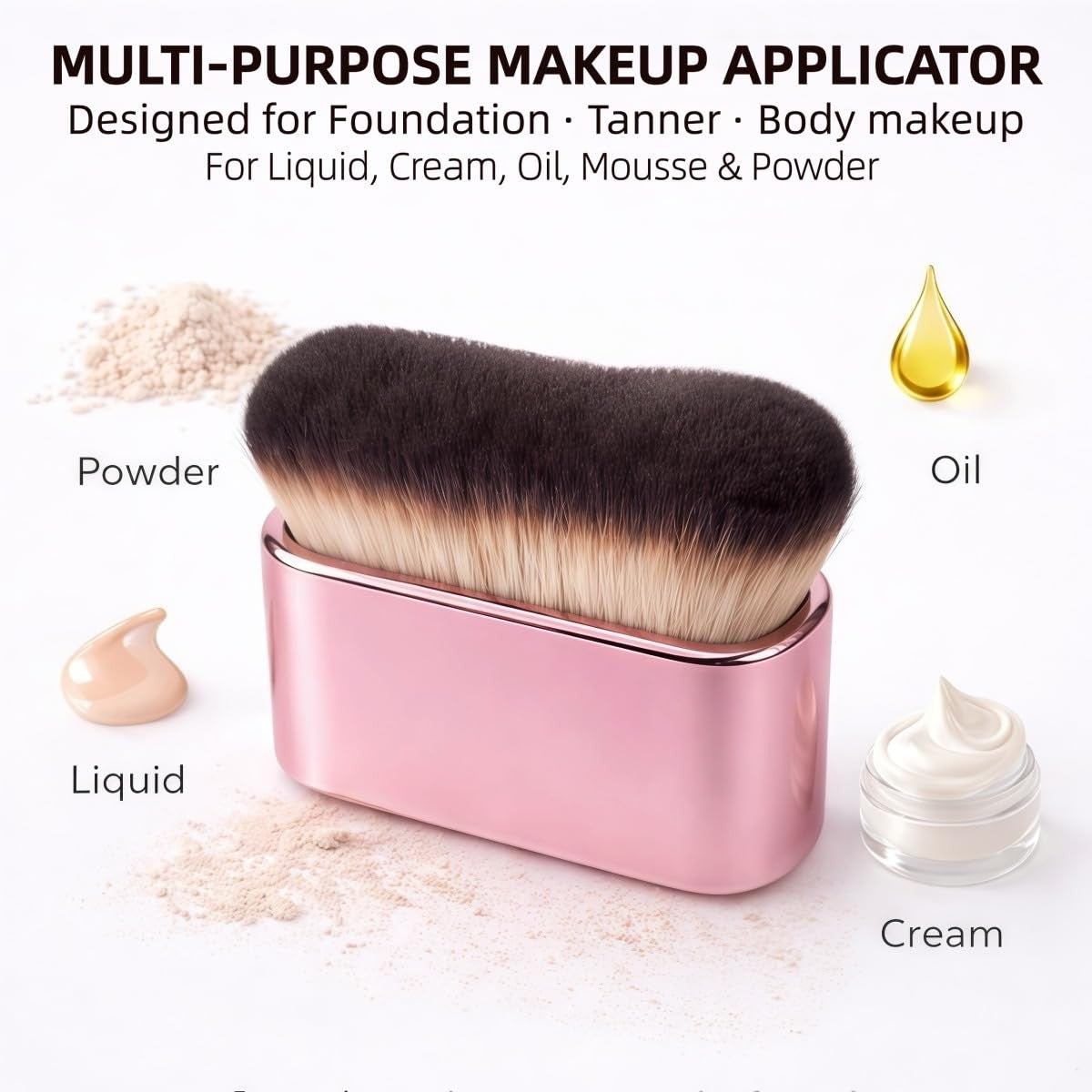 Self Tanner Brush - Large Kabuki Makeup Brush for Face & Body, Vegan