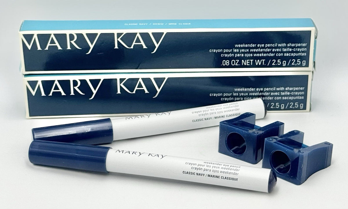 Makeup Pencil Sharpener for Eye Pencils - Dual Pack, Classic Navy
