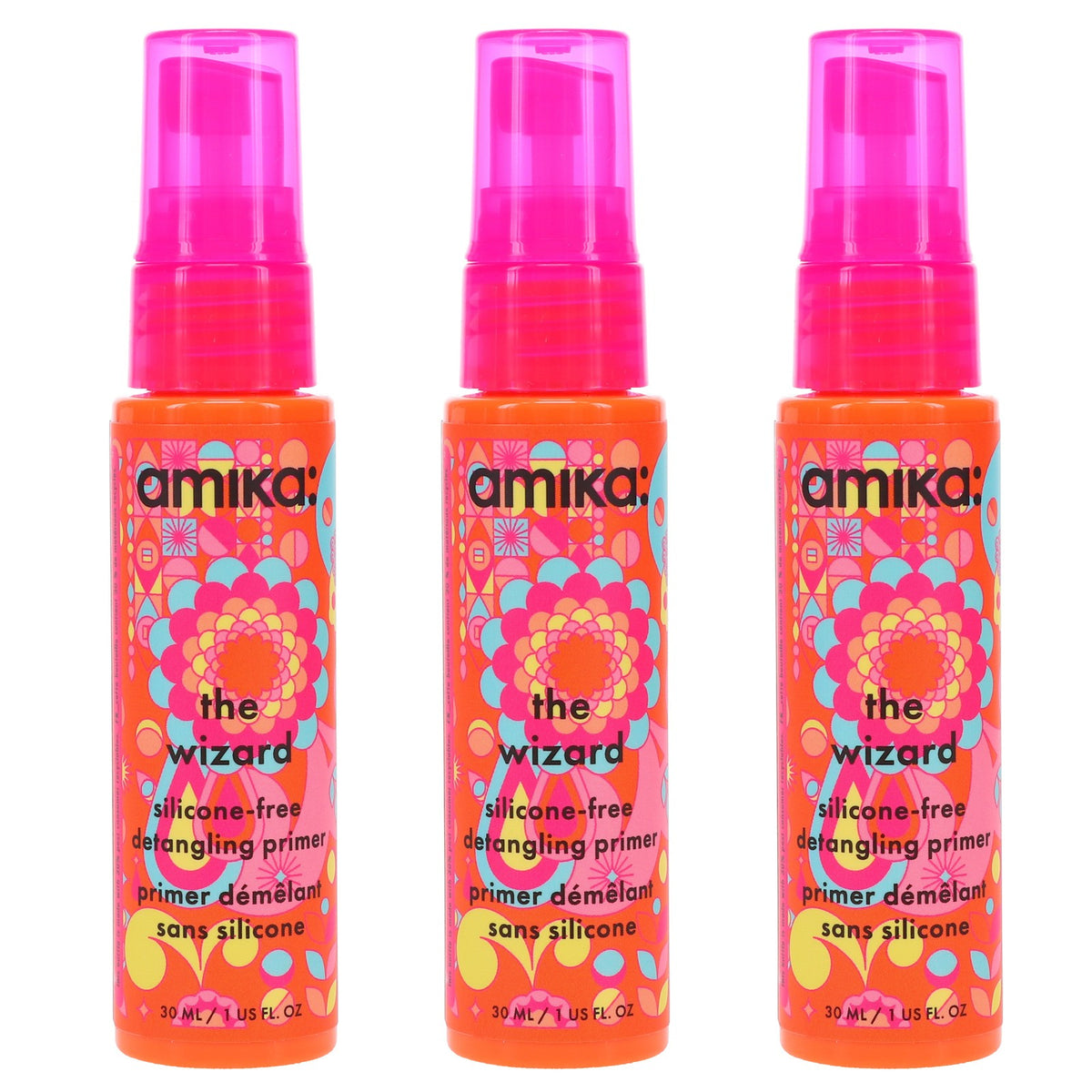 Amika Silicone-Free Detangling Primer 1 oz - 3 Pack Salon Hair Care