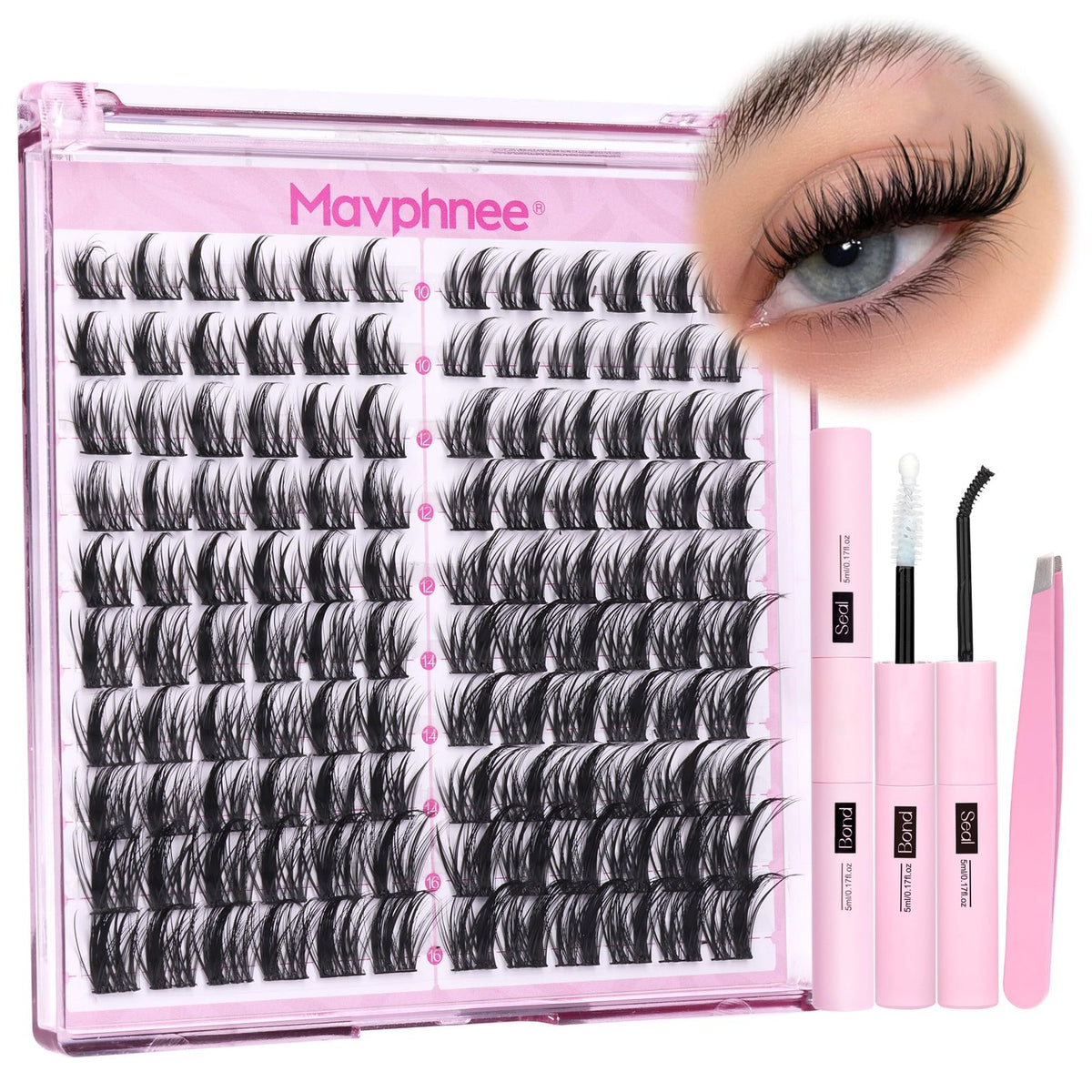 DIY Eyelash Extension Kit 120 Wispy Cluster Lashes 10-16mm - Natural Lash