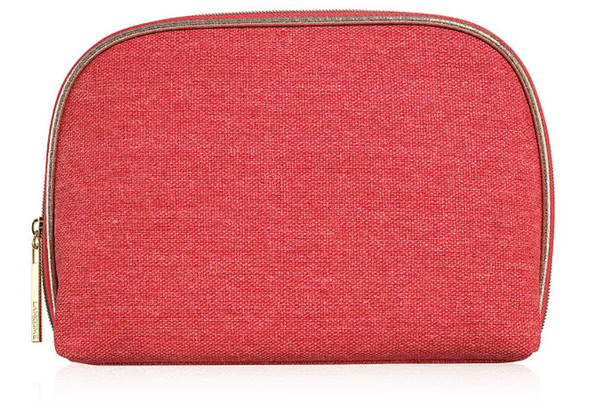 Lancôme Travel Makeup Bag Case - Orange Gold Tweed 9x6x2 Inch
