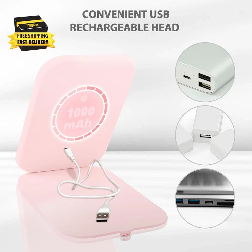 Rechargeable Portable LED Makeup Mirror with Lighted Touch Screen, Travel Size
