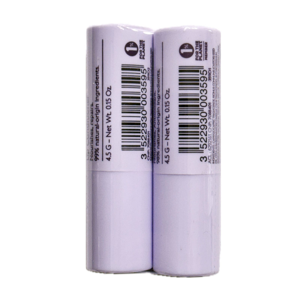 Moisturizing Lip Balm Stick Pack of 2 - Natural, Vegan, Anti-Oxidant Care