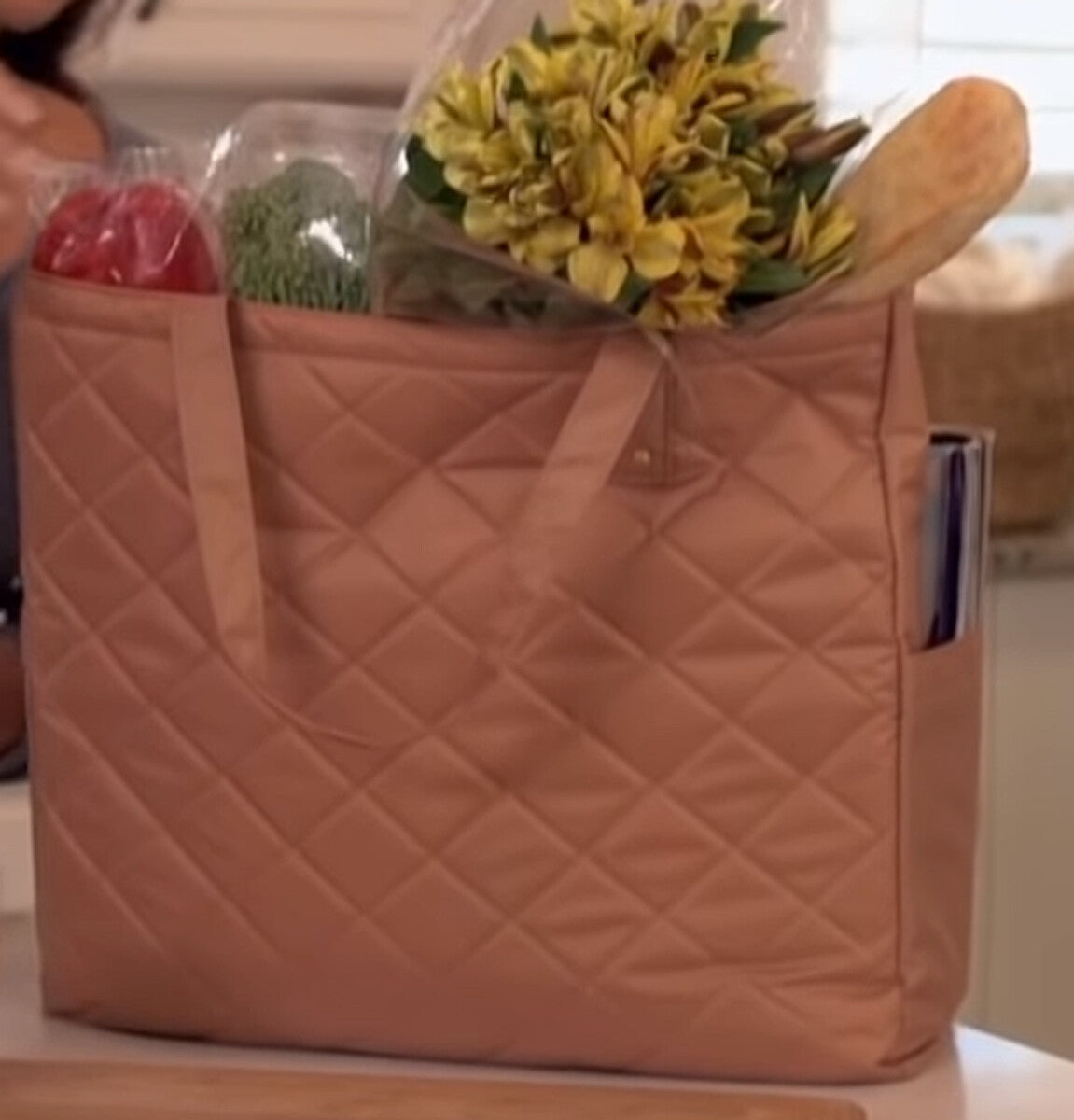 Oversized XL Shopper Tote with RFID Protection - Fuchsia Floral