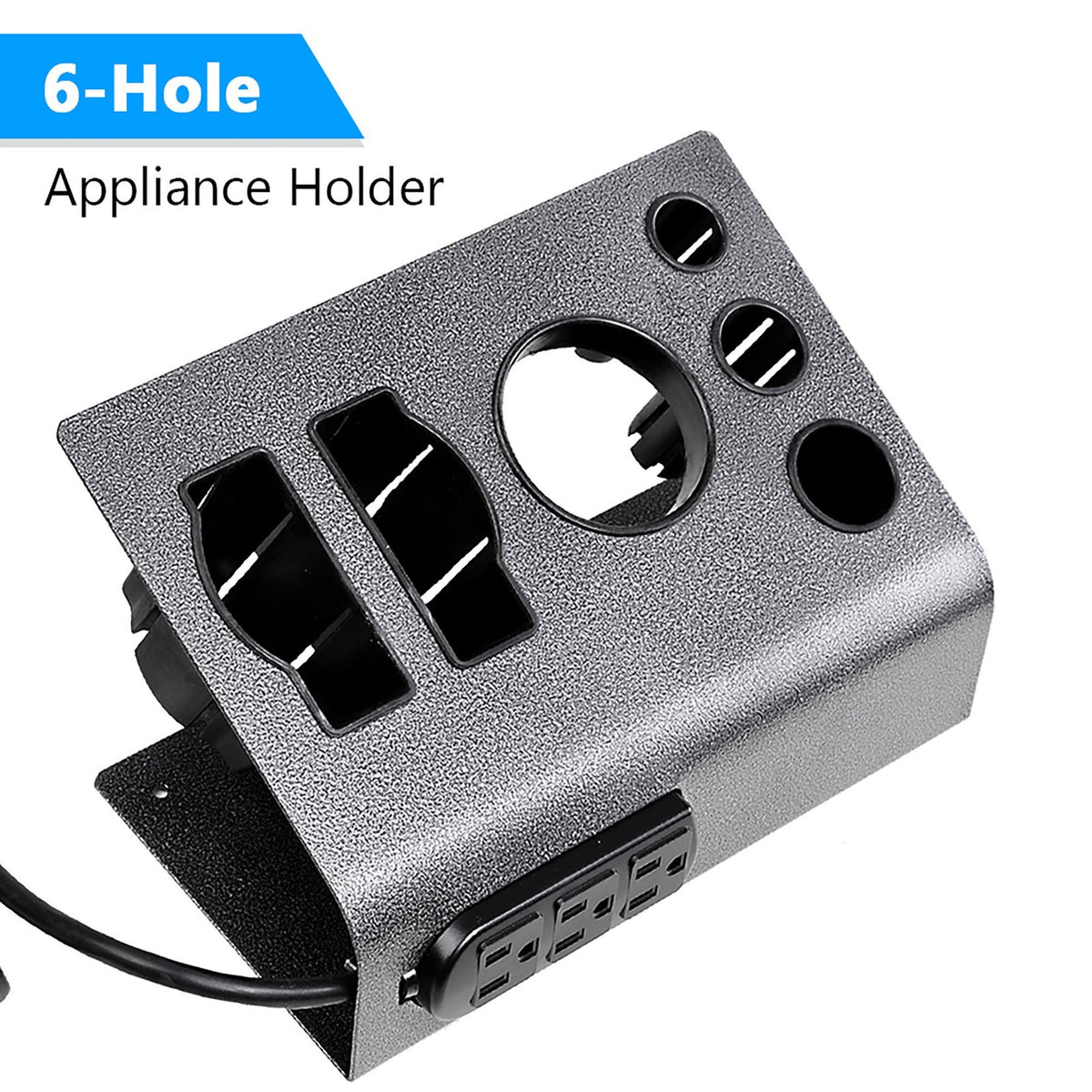 Desktop Flat Iron & Hair Dryer Holder Stand with 3 Power Outlets