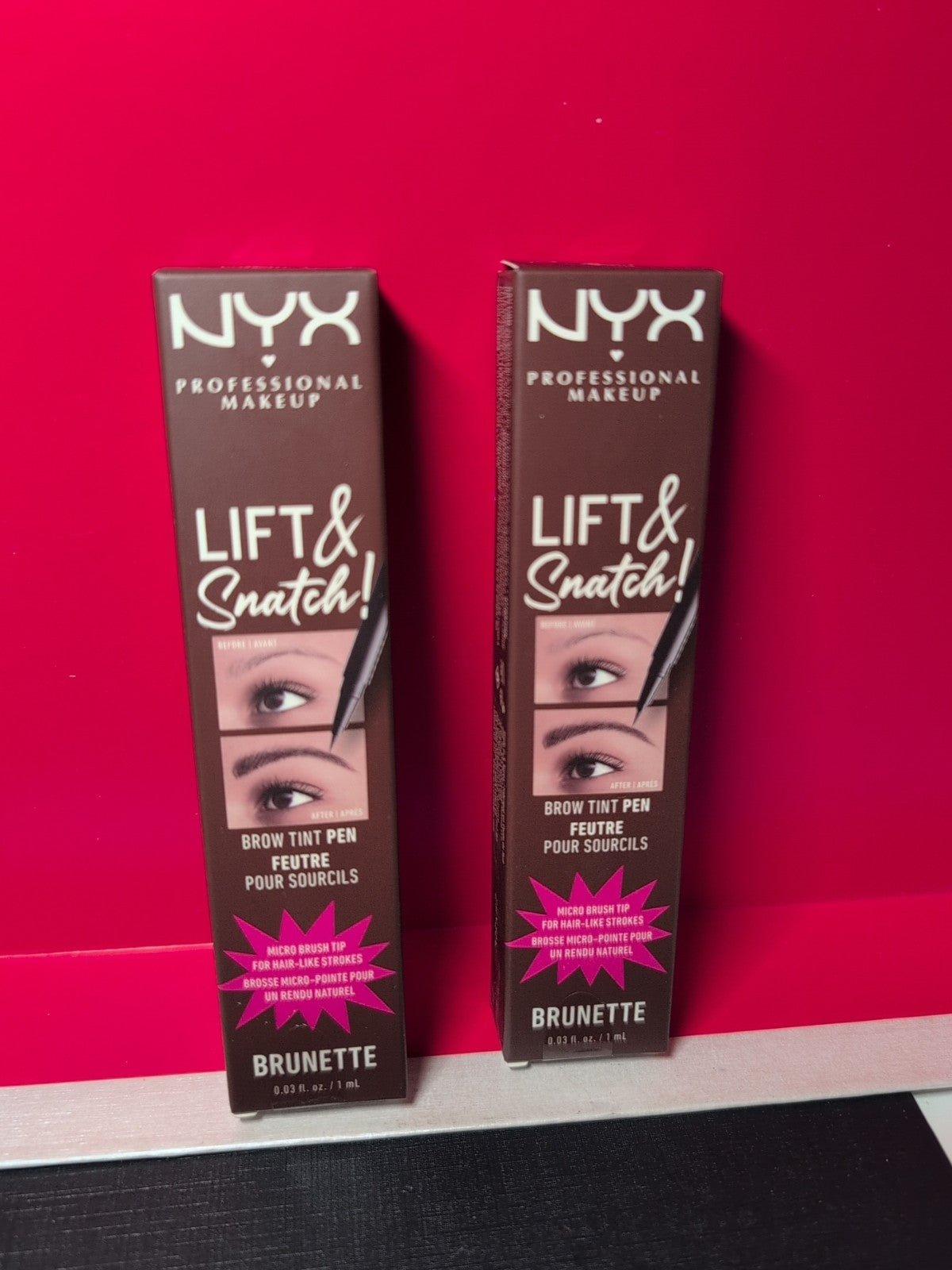 Lot of 2 Brow Tint Pen - Brunette - Professional Eyebrow Makeup & Tint