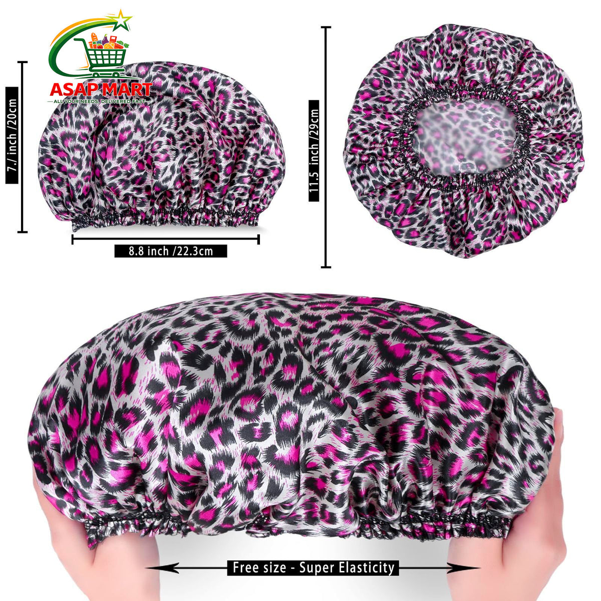 4 PCS Shower Caps for Women, Elastic General Size, Printed Color