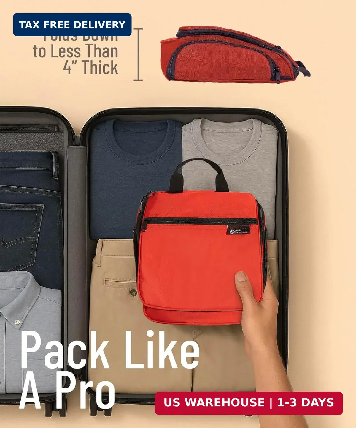 Travel Toiletry Bag with 10 Compartments Water-Resistant Hanging Organizer