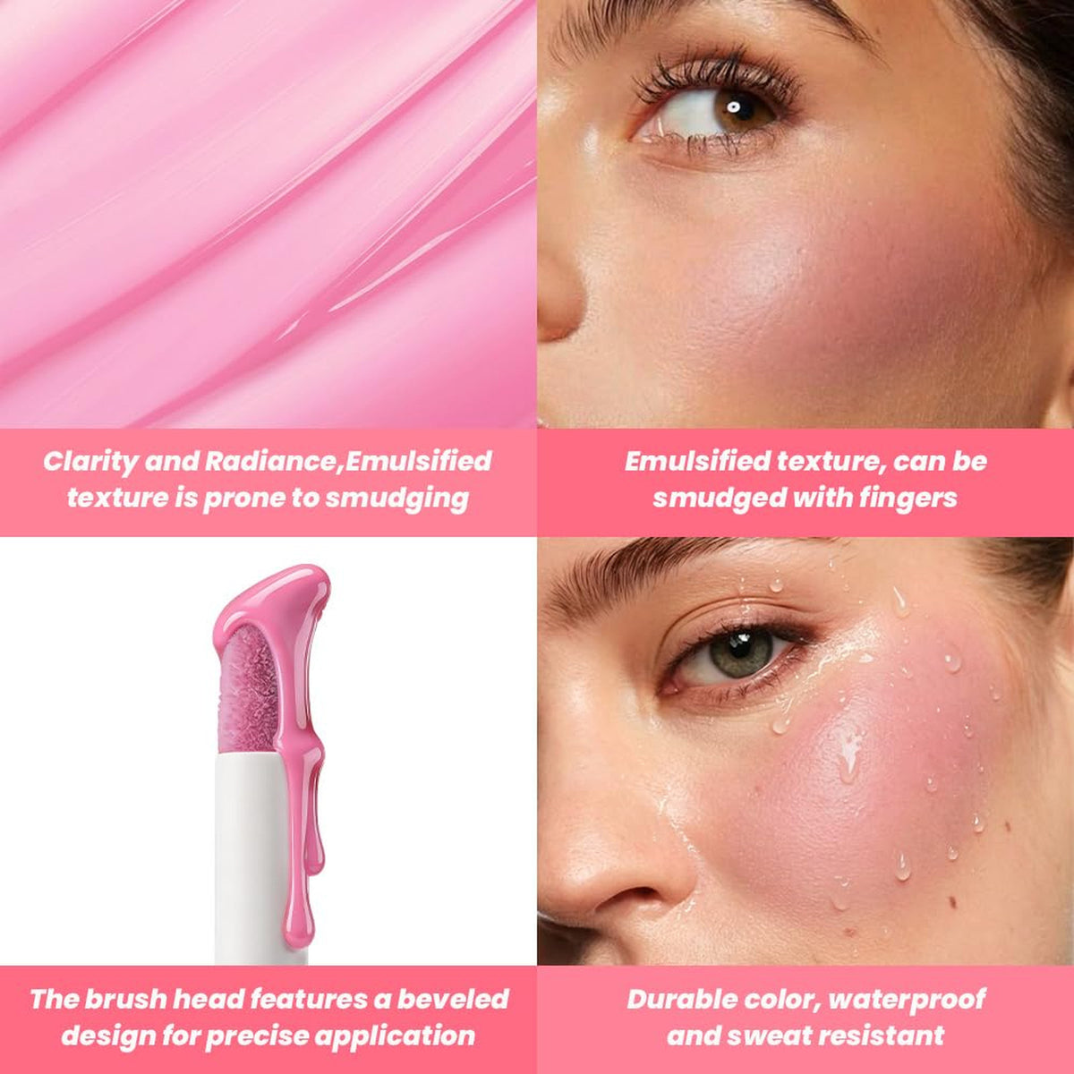 Liquid Blush Makeup Lavender Pink - Highly Pigmented, Long-Lasting Cheeks, Lips & Eyes