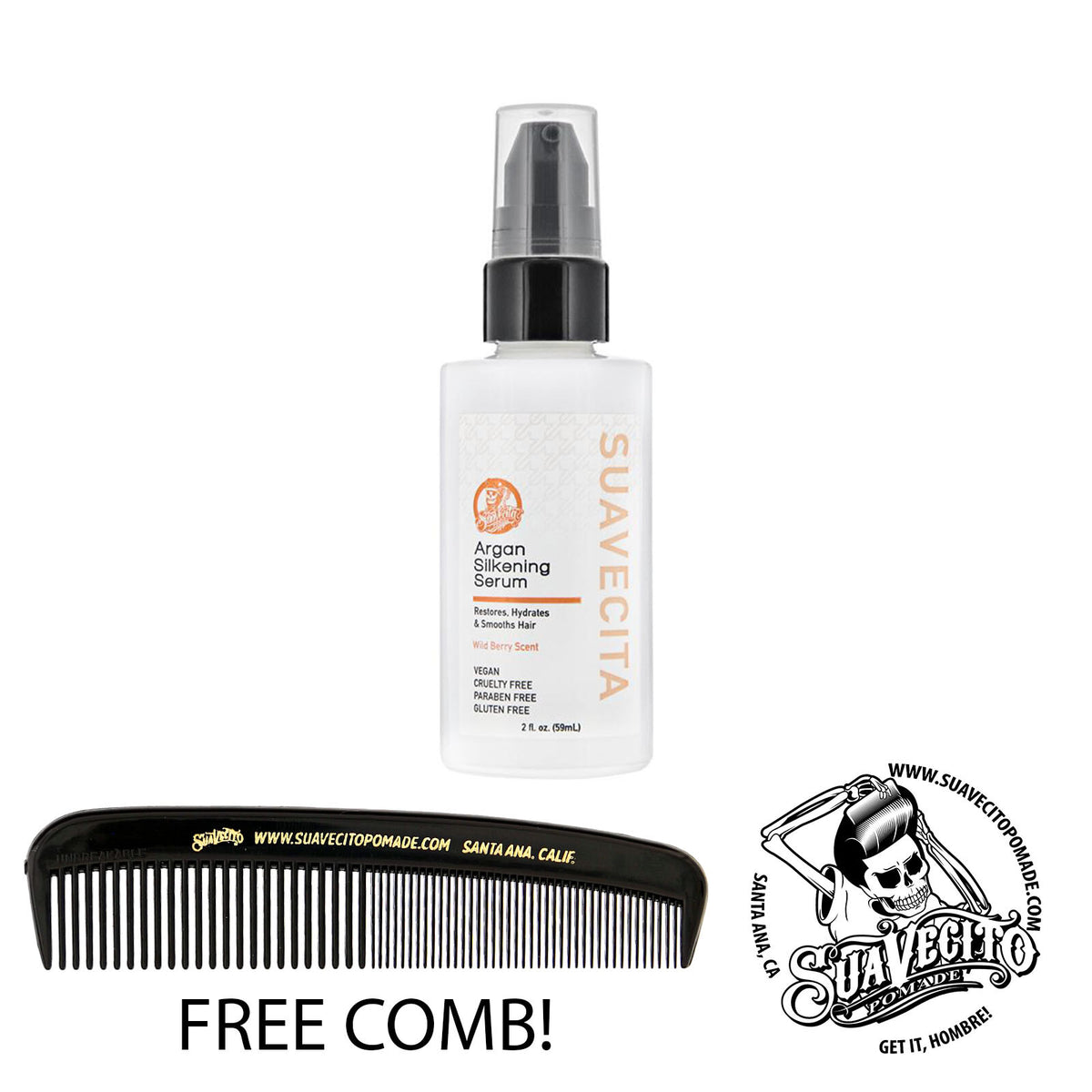 Argan Silkening Hair Serum with Wild Berry Scent - Hydrating Frizz Control Spray 2 oz