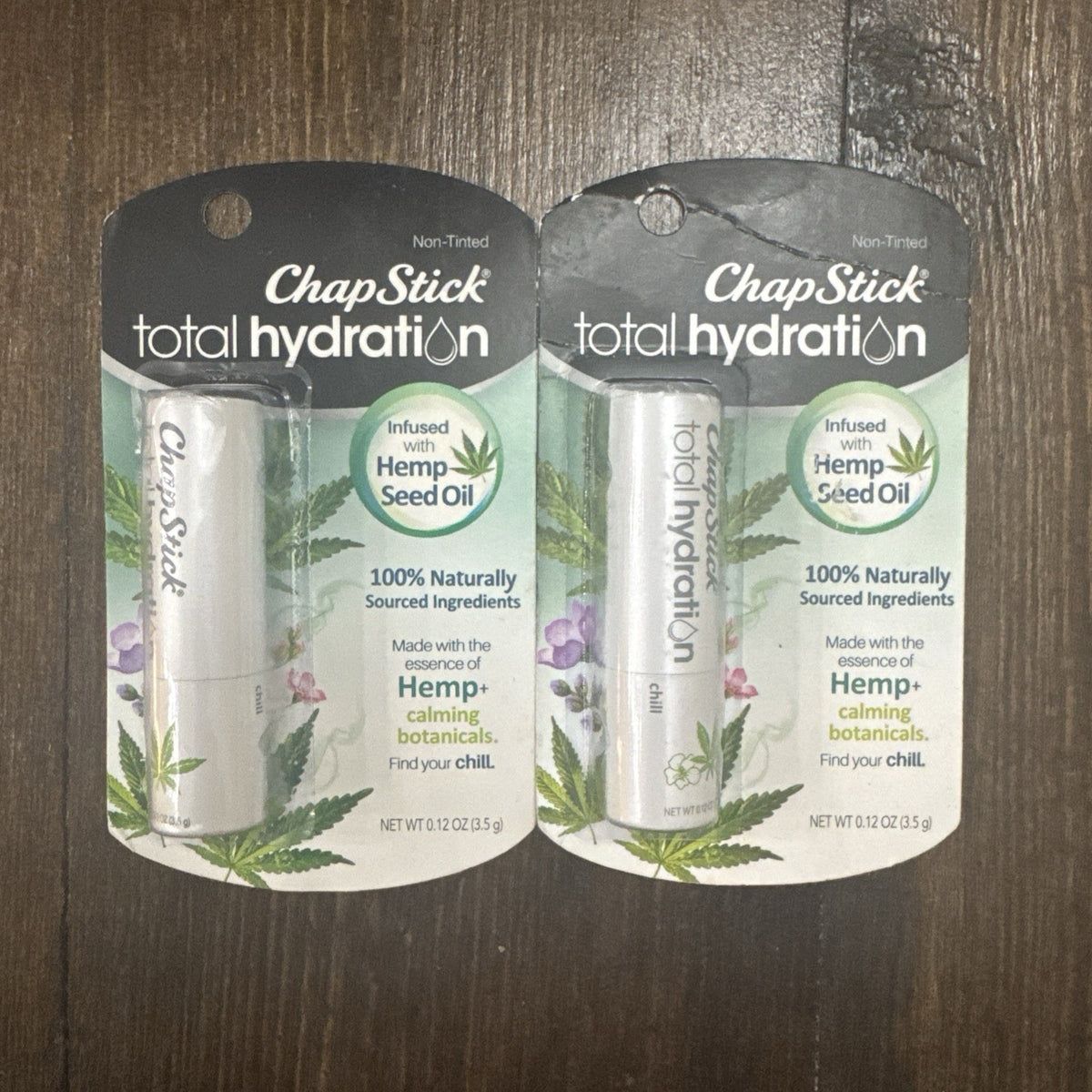2 Pack Hydrating Lip Care with Seed Oil - Natural Moisturizer, Chill Scent