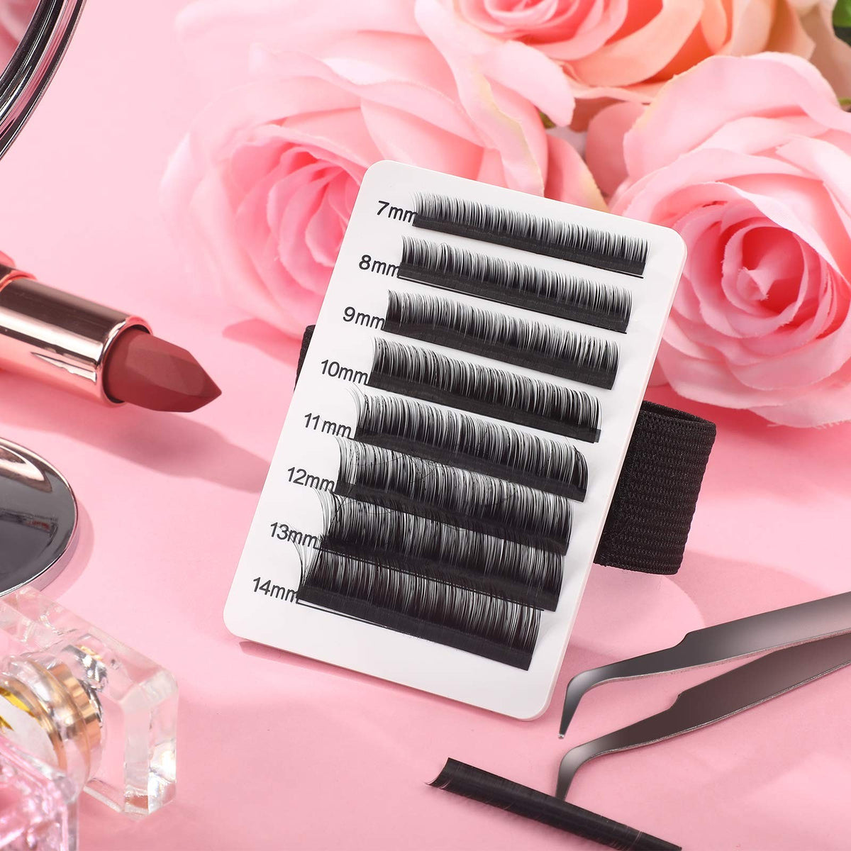 Eyelash Extension Hand Plate with Detachable Elastic Straps - 6 Pack, Black