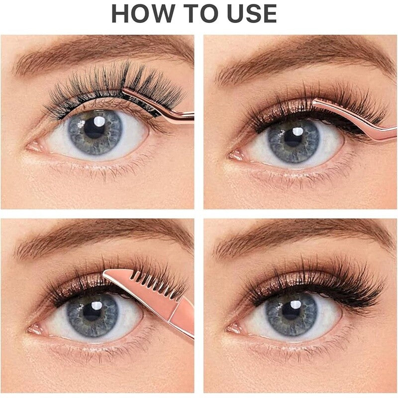 False Eyelash Applicator Tool & Comb - Eyelash Extension Tweezers