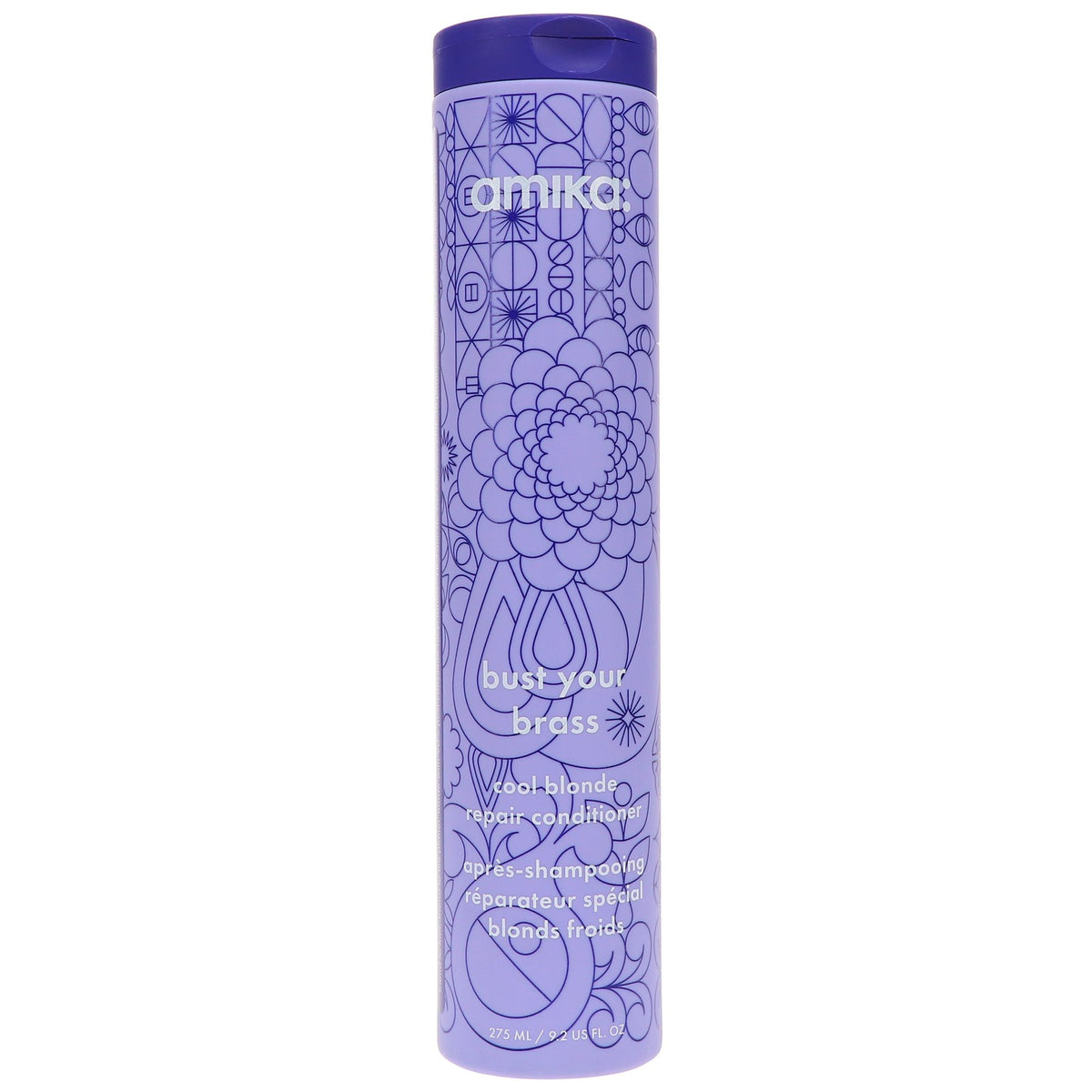Blonde Hair Purple Shampoo & Conditioner Set - Amika Bust Your Brass 9.2 oz