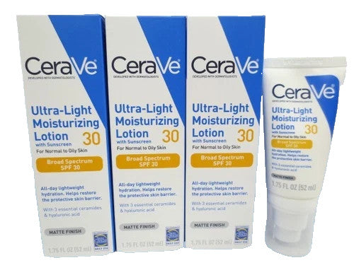Ultra-Light Moisturizing Lotion with Sunscreen SPF 30, 1.75 oz - 3 Pack