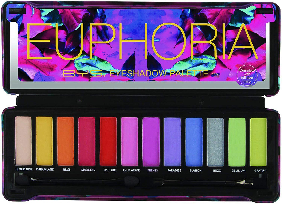 Eyeshadow Palette with Mirror and Applicator - 12 Shades, Euphoria
