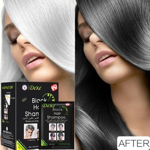 Black Hair Dye Shampoo - 10 Pack, 5-Min Instant Color