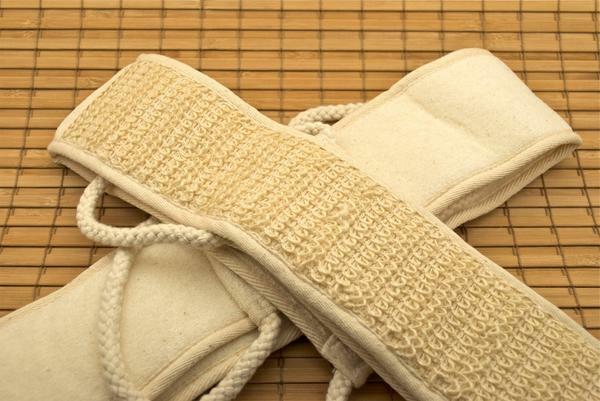 Soft Natural Sisal Fiber Back Strap Exfoliator Scrubber Spa Body Skin