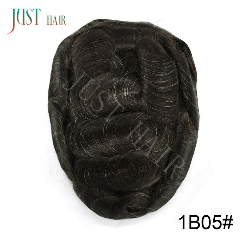 Swiss Lace Hair System for Men - Human Hair Toupee with Light Density