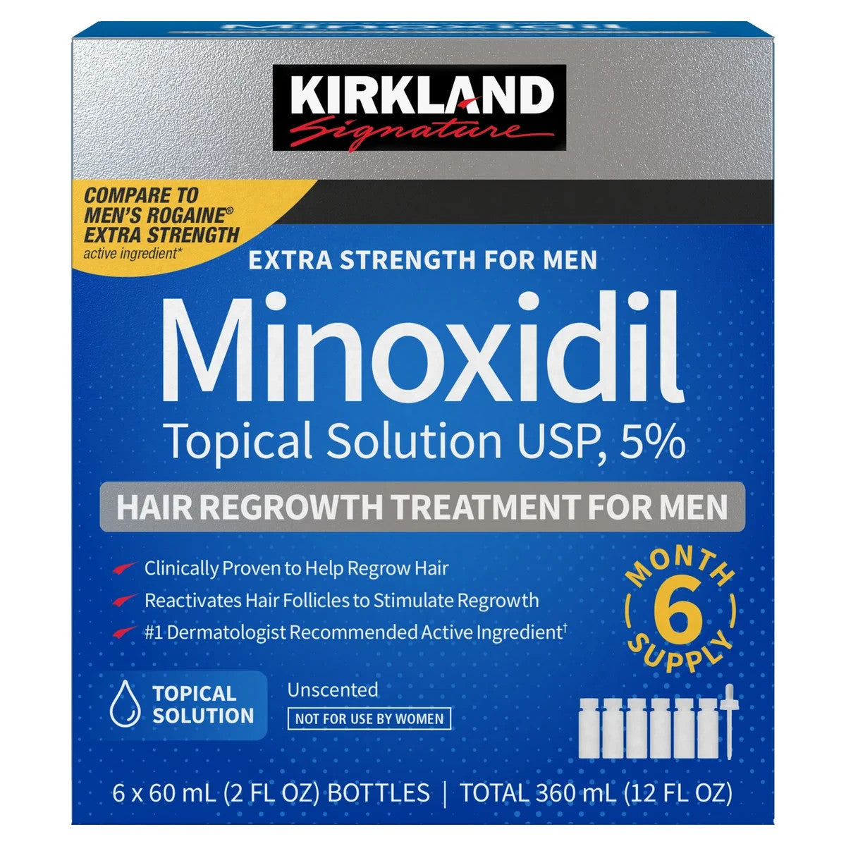 Hair Regrowth Treatment for Men 5% Minoxidil 6-Month Supply