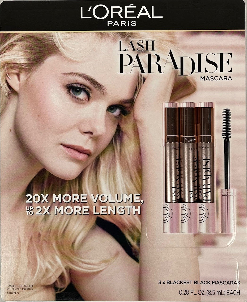 L'Oreal Lash Paradise Voluminous Mascara Blackest Black 3 Pack