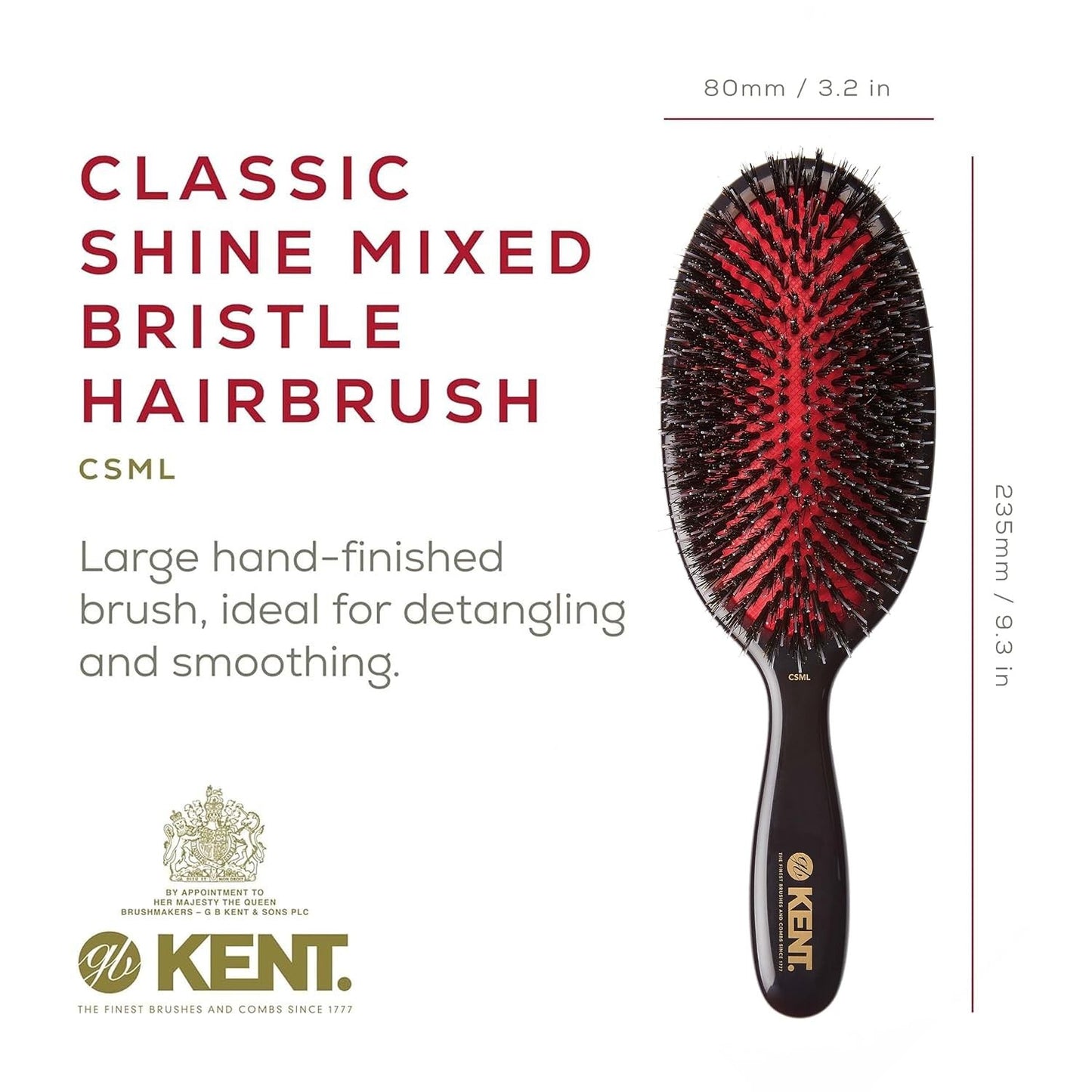 Large Oval Boar Hair Straightening Brush - 9 Inch Natural Hair Styling Tool