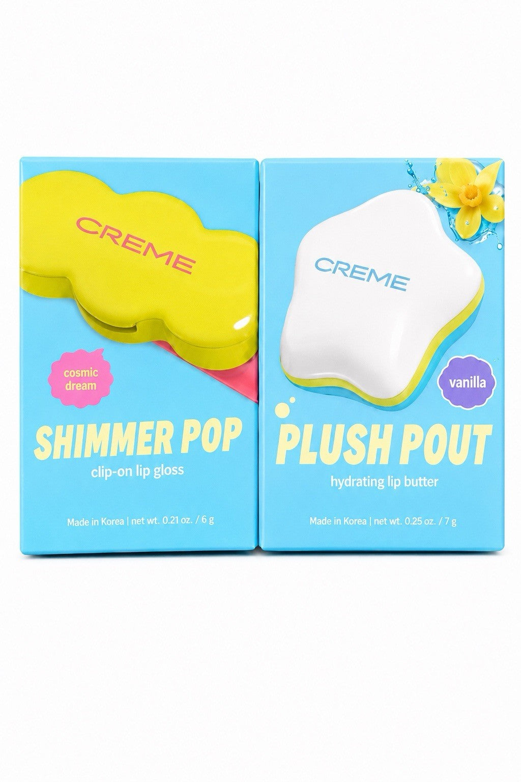 Lip Care Set with Shimmer Lip Gloss & Hydrating Lip Butter - Vanilla Scent
