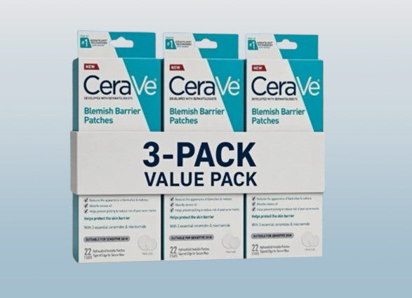 Cerave Blemish Patch Set - 22 Acne Covering Patches in 2 Sizes, 3 Piece Lot
