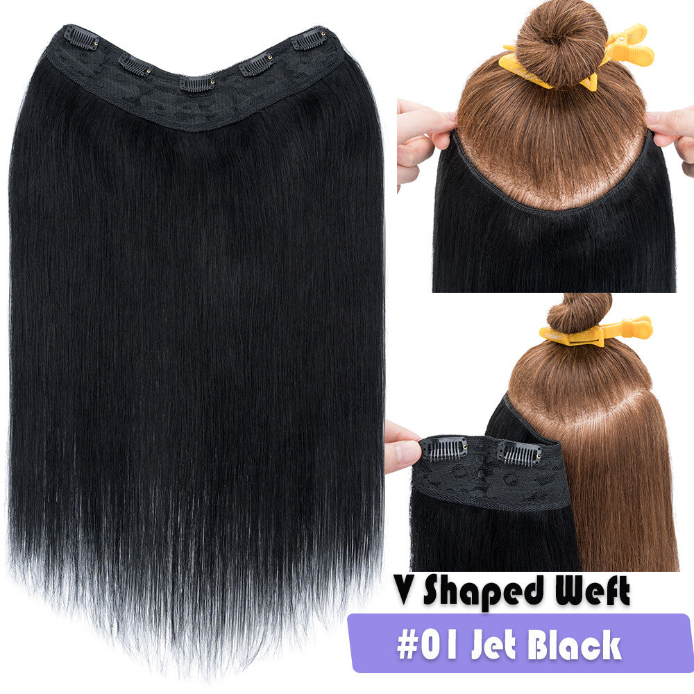 Remy Human Hair Extensions Clip-In One Piece Full Head Weft - Multiple Colors & Lengths