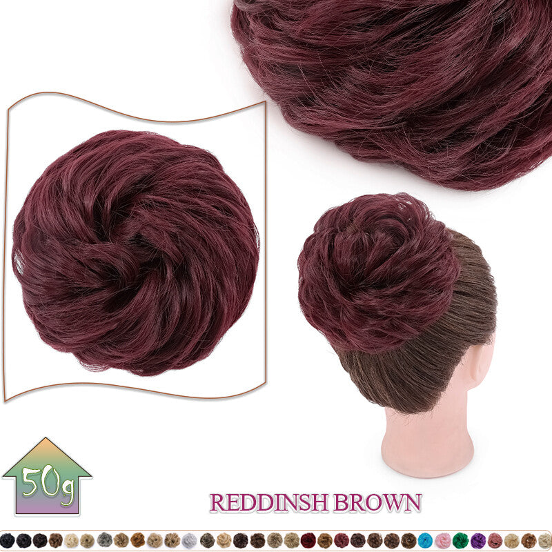Curly Messy Bun Hair Extension Scrunchie Natural Updo Thick Human Hair