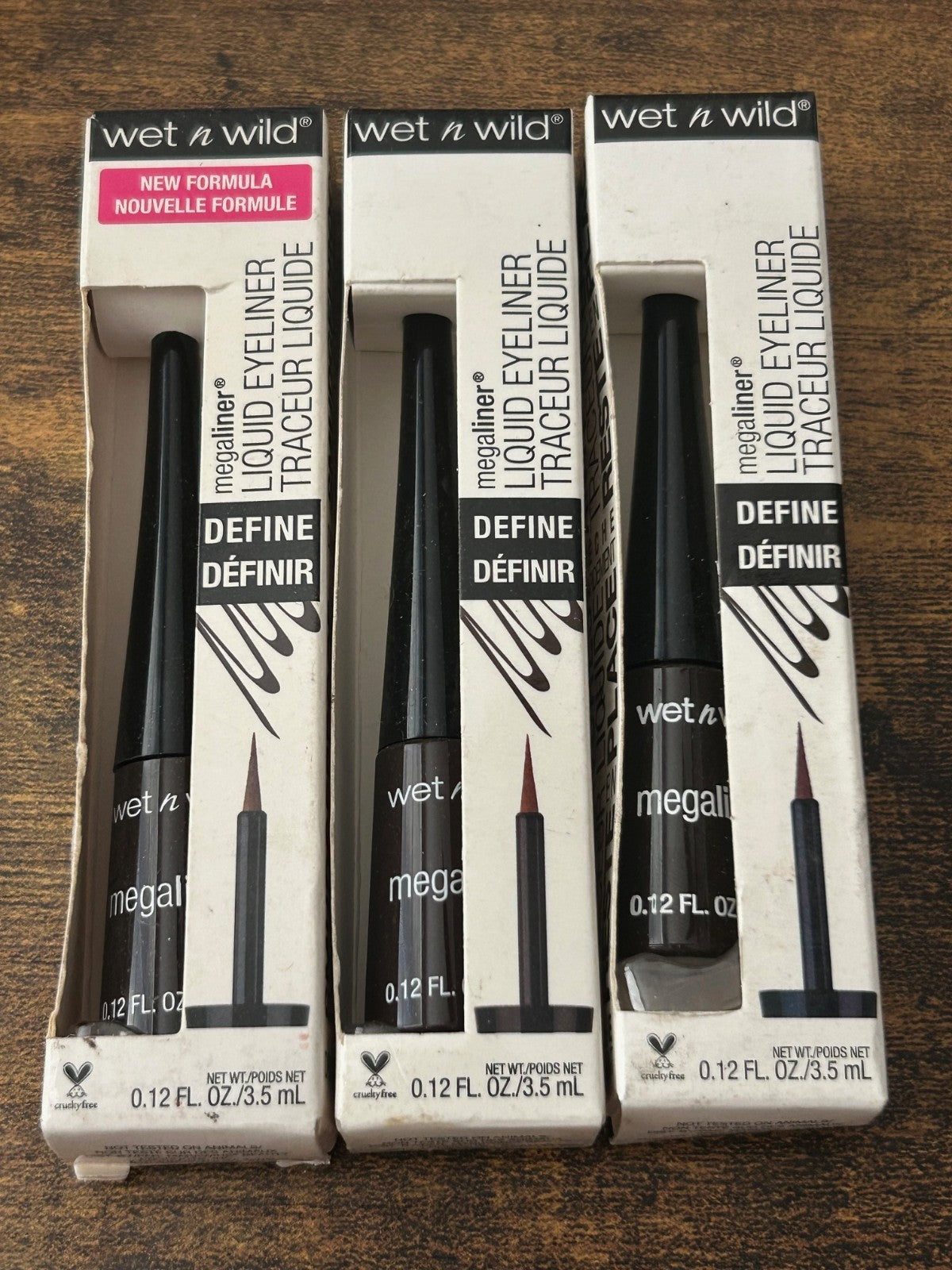 Liquid Eyeliner Dark Brown 872A - 3 Pack, Fine Tip, Fast-Drying Makeup