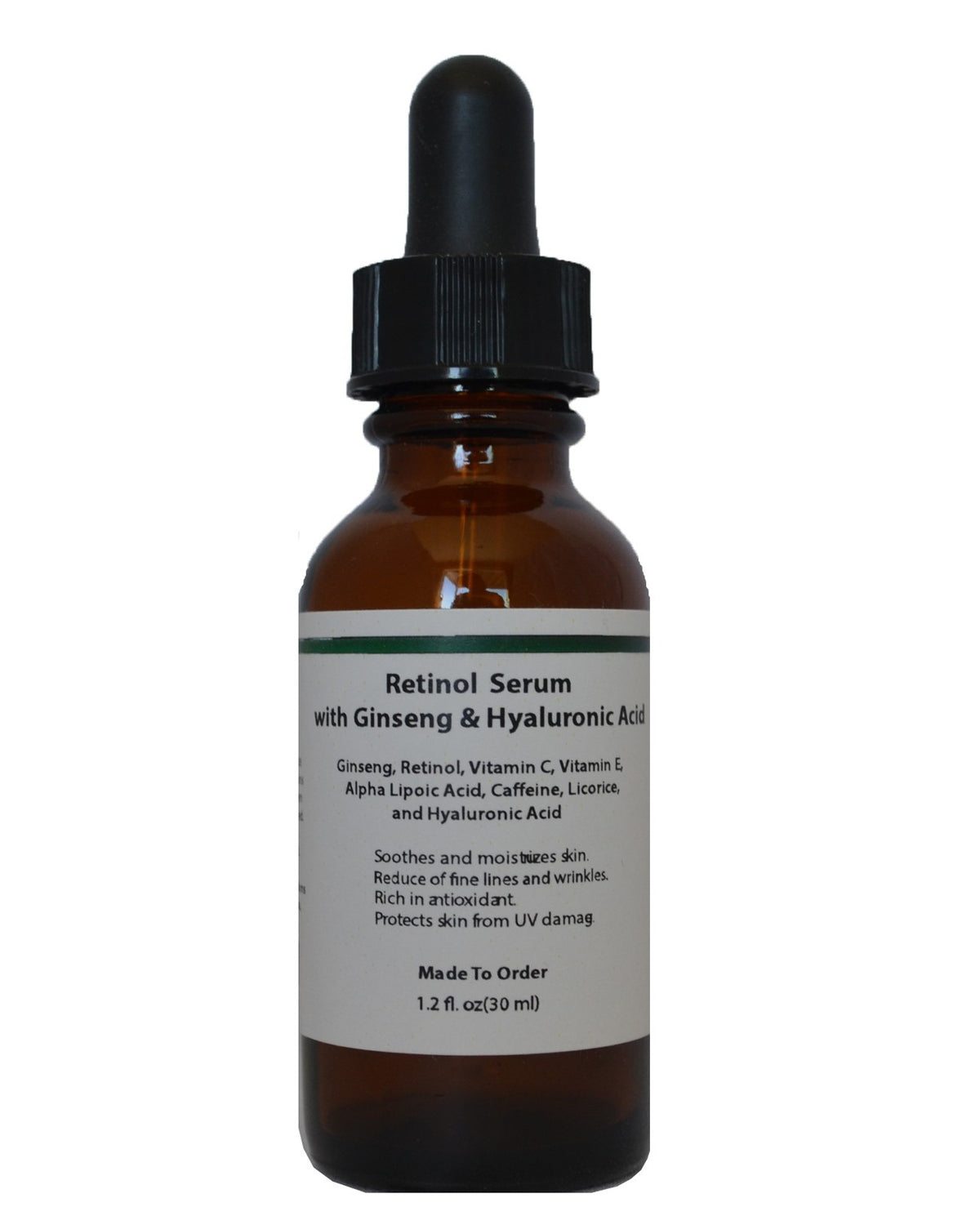 Retinol Face Serum with Ginseng Hyaluronic Acid Caffeine Vitamin C E for Youthful Skin