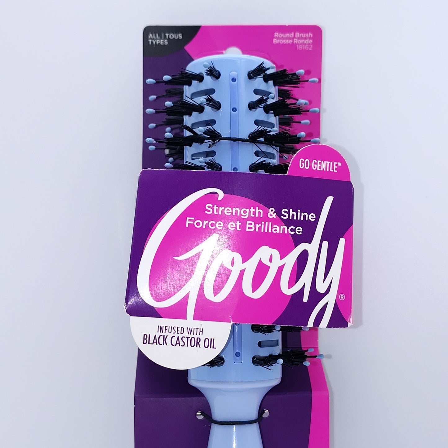 Goody Round Cushion Brush Infused with Black Castor Oil for Hair Care