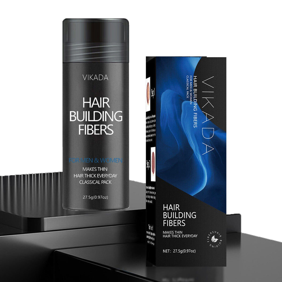 Hair Building Fibers - Black Hair Loss Concealer, 0.97oz