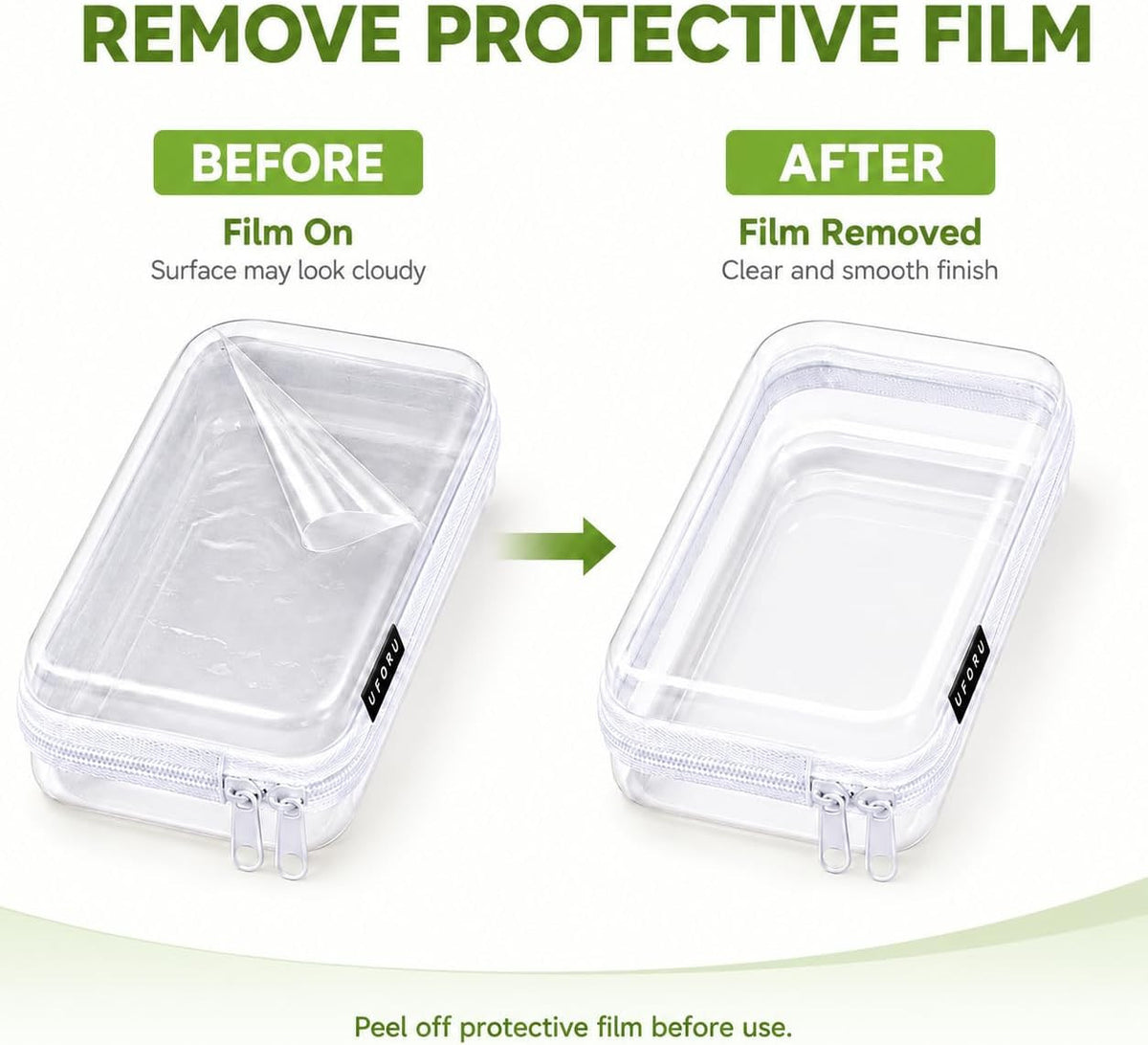 Clear Hard Shell Zipper Organizer Cases - Travel & Home Storage Set of 6