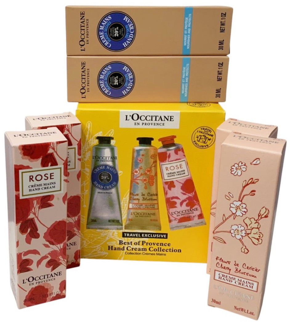 Hand Cream Collection Travel Set - 6 x 30ml Shea Butter, Rose & Cherry Blossom