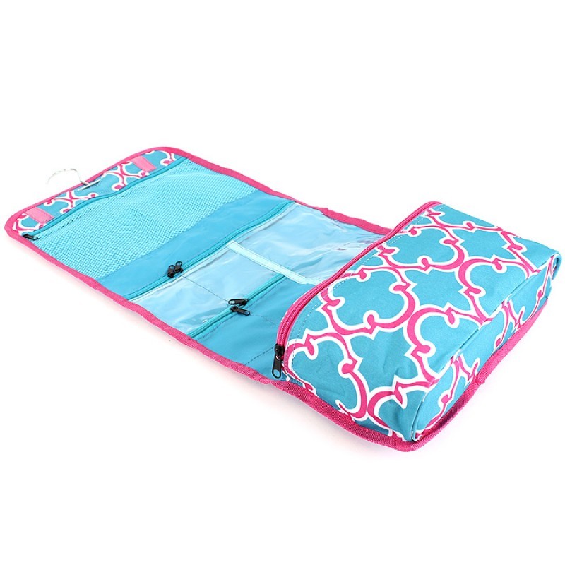 Travel Cosmetic Bag Organizer Pouch with Hanging Hook & Multiple Pockets