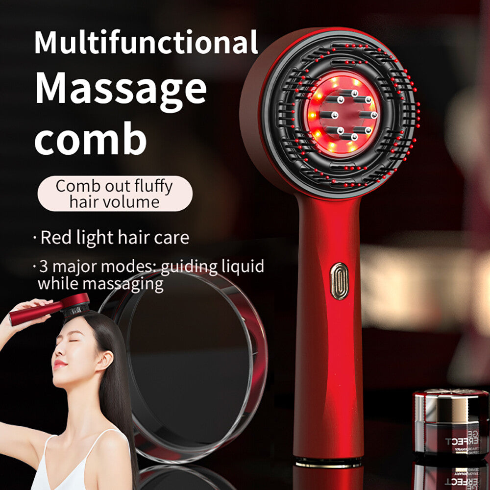 Electric Scalp Massage Brush with Red Light Therapy for Hair Growth - Deep Nourishing Hair Care Comb