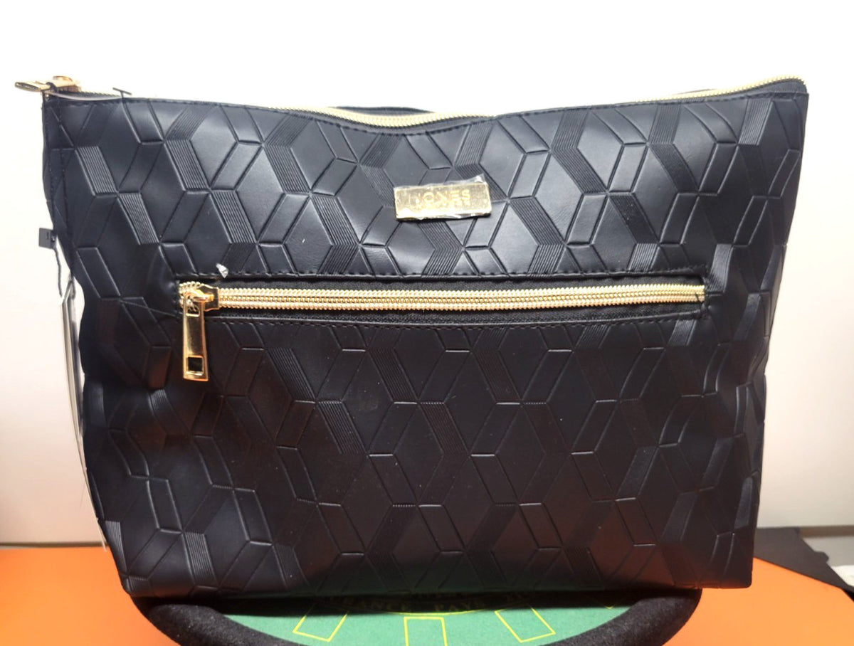 Travel Cosmetic Bag with Toiletry Bottle - Black, Compact & Durable