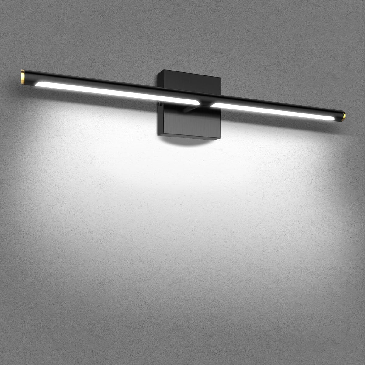 40-inch Dimmable LED Bathroom Vanity Light Fixture with Remote, Black Aluminum