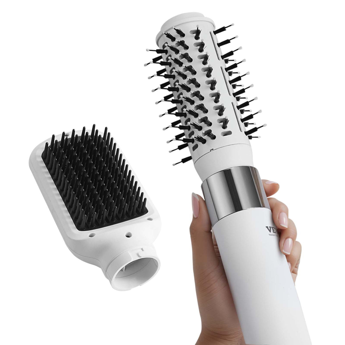 Hair Dryer Brush Ionic Hot Air Styler with 2 Brush Attachments for Quick Drying & Volumizing