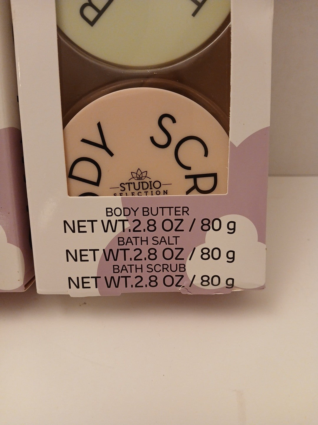 THREE Skin Care Trio by Studio Collection Body Butter Bath Salt Scrub