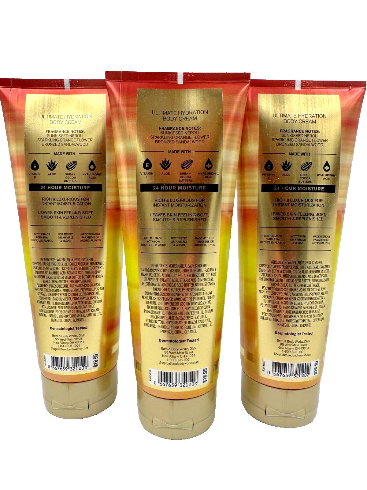 In The Sun Body Cream Lotion 8 oz - Set of 3
