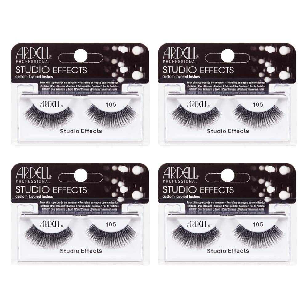 False Eyelashes 105 - Layered Voluminous Dramatic Lash, Black - Pack of 1