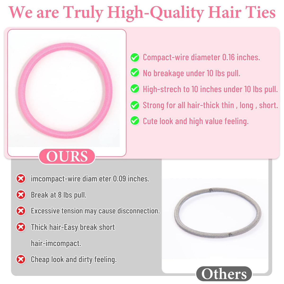 Anezus 200 Pcs Hair Ties for Women Girls Elastics Bands Ponytail Holde