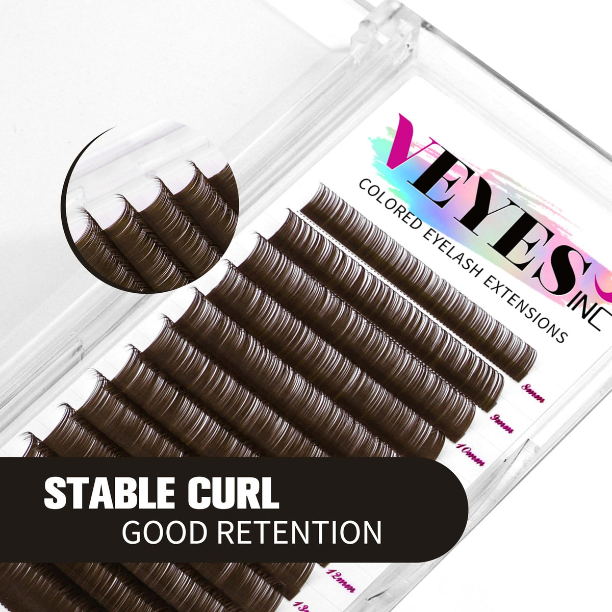 Colored Lash Extensions 8-16mm Dark Brown D Curl 0.05 Thickness for Eyelash Extension