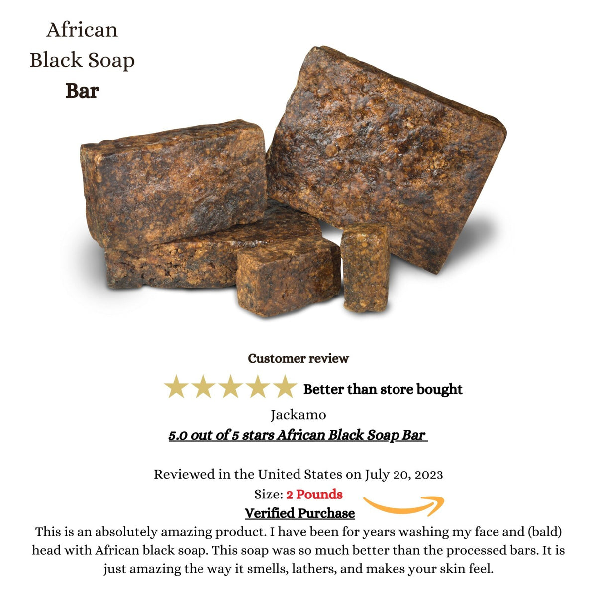 African Black Soap Bar 10 lbs Organic Natural Unrefined Handmade Skin & Hair Care